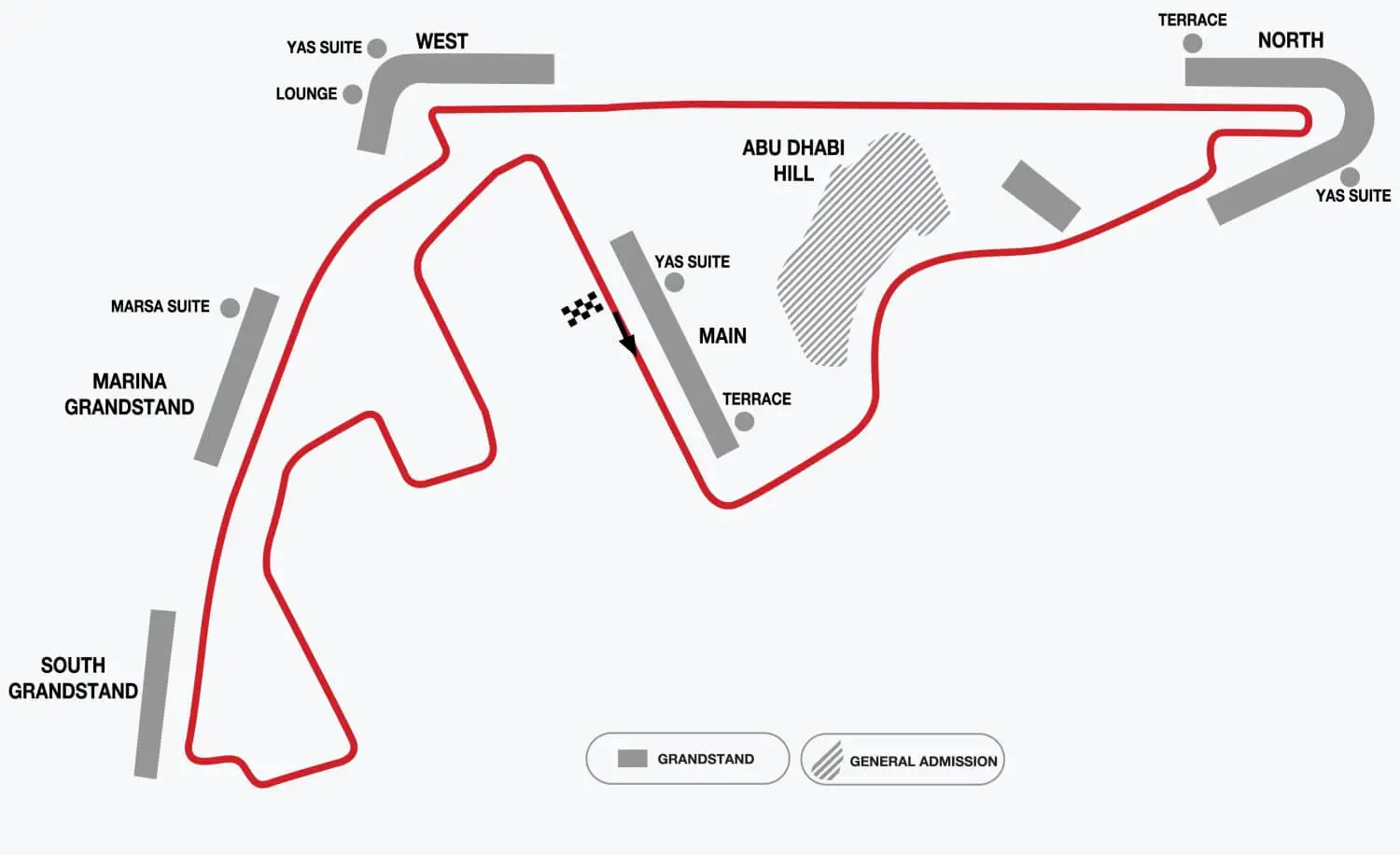 Abu Dhabi F1 Circuit Map - Yas Marina