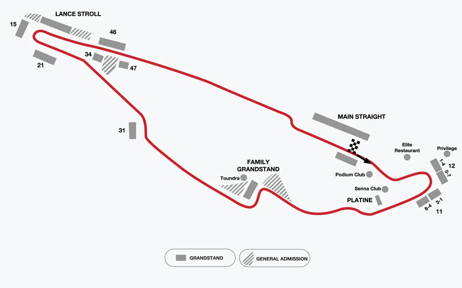 Canada F1 Circuit Map - Circuit Gilles Villeneuve Montreal