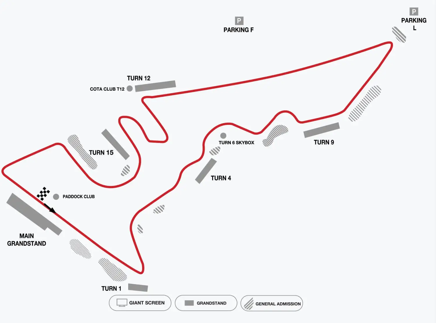 United States F1 Circuit Map